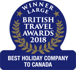 2018 - Best Holiday Company to Canada (Large) 2018 - Gold Best Holiday Company to Canada (Large)