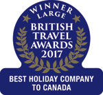 2017 - Best Holiday Company to Canada (Large) 2017 - Gold Best Holiday Company to Canada (Large)